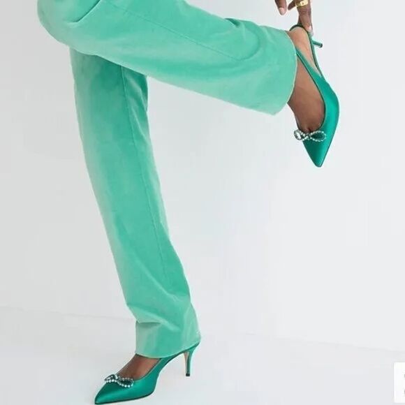 J Crew Colette Slingback Pumps with Crystal Bow NIB - Picture 3 of 11